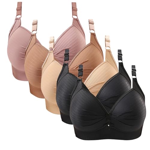 Damen Push Up Bralettes in Übergröße Bequeme Unterwäsche mit Breiten Trägern und Stickereibesatz Nahtloser dehnbarer Sport BH für Damen von Generisch