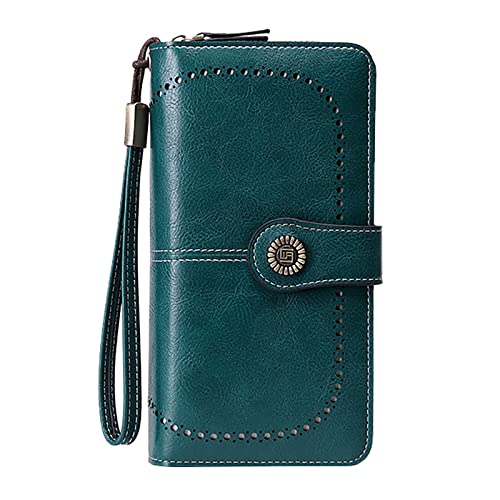 Damen RFID Antimagnetic Wallet European and American Wax Leather Wallet Large Capacity Handbag Note 9 Wallet Case, a, Einheitsgröße Damen RFID Antimagnetic Wallet European and American Wax Leather Wallet Large Capacity Handbag Note 9 Wallet Case, a, Einheitsgröße von Generisch