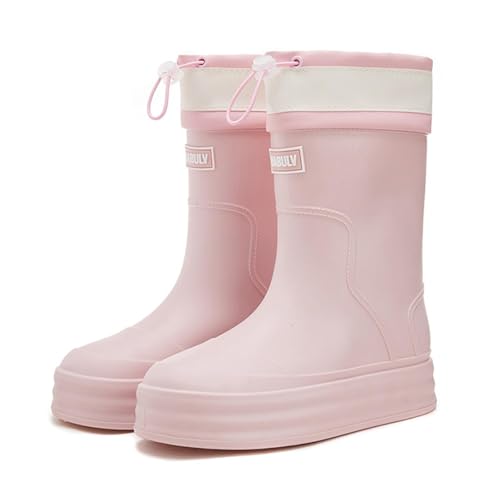 Damen Regenschuhe Komfortable Gummistiefel rutschfeste Oberbekleidung Wetterfeste Regenstiefel Bequeme Schuhe für Alltag Gartenaktivitäten (39) von Generisch
