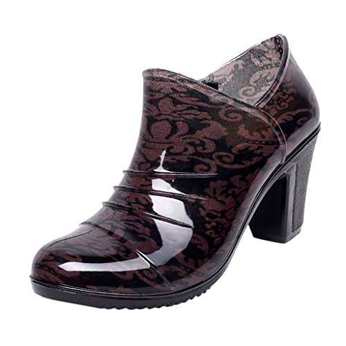Damen-Regenstiefel, Größe 42, kurzer Regenstiefel, Wasserschuh, braun, 36.5 EU von Generisch