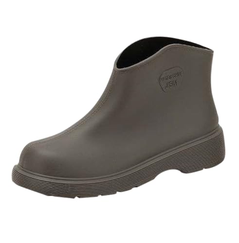 Damen Regenstiefel Wasserschuhe Top Wear Gummischuhe Student Casual Fashion Alle Outdoor-Arbeit Angeln Autowäsche Küche rutschfeste Überschuhe Gummischuhe Regenstiefel Anzug Schuhe (Dark Gray, 37) von Generisch