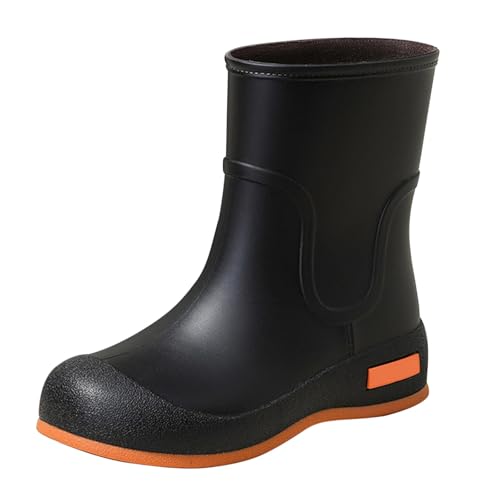 Damen Regenstiefel Wasserschuhe Top Wear Gummischuhe Student Casual Fashion Alle Outdoor-Arbeit Angeln Autowäsche Küche rutschfeste Überschuhe Gummischuhe Regenstiefel College Schuhe Damen (Black, 36) von Generisch