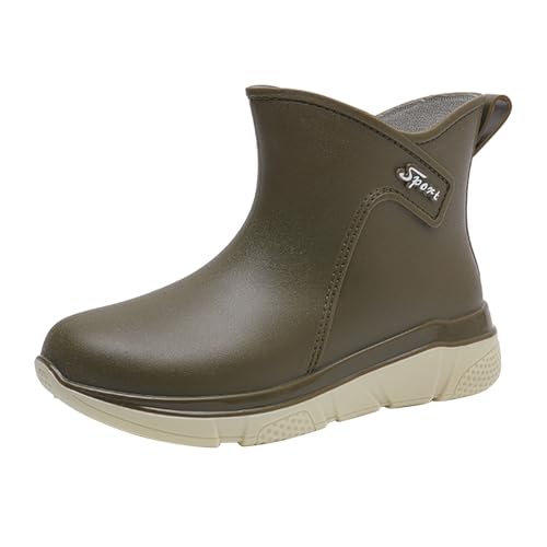 Damen Regenstiefel Wasserschuhe Top Wear Gummischuhe Student Casual Fashion Alle Outdoor-Arbeit Angeln Autowäsche Küche rutschfeste Überschuhe Gummischuhe Regenstiefel rutschfeste Schuhe (Green, 40) von Generisch
