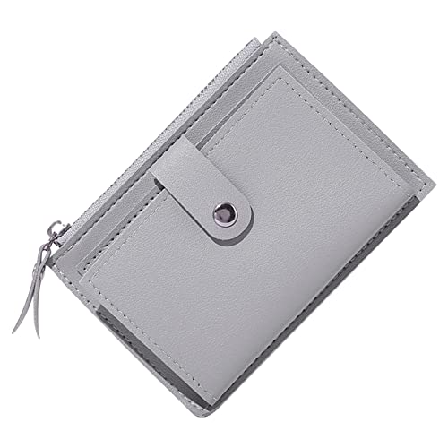 Damen Reißverschluss Geldbörse Multi Card Slot Wallet Leder Geldbörse Brieftasche Reisebrieftaschen (Grau, Einheitsgröße) von Generisch