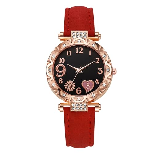 Damen Retro Armbanduhr Modische Damenuhr Wunderschöne und kompakte Damenuhr Lässige und stilvolle Elegante Damenuhr Damen Uhren Analog Quarz Edelstahl (B, One Size) von Generisch