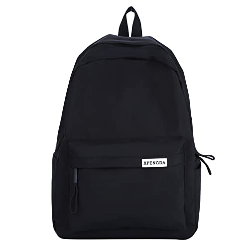 Damen Rucksack Mädchen Freizeit Daypack Tasche Männer und Frauen Erwachsene Mode Volltonfarbe Nylon Reißverschluss Einfacher Studentenrucksack mit großer Rucksack Damen Lässiger Moderner Schulrucksack von Generisch