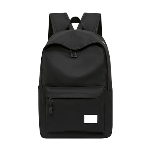 Damen Rucksack Mittelgroß Schwarzer Schulrucksack Laptop College Rucksack für Frauen Männer Büchertasche mit Computerfach leichte Büchertasche für Tagesrucksack Damen Kinder (Black, One Size) von Generisch