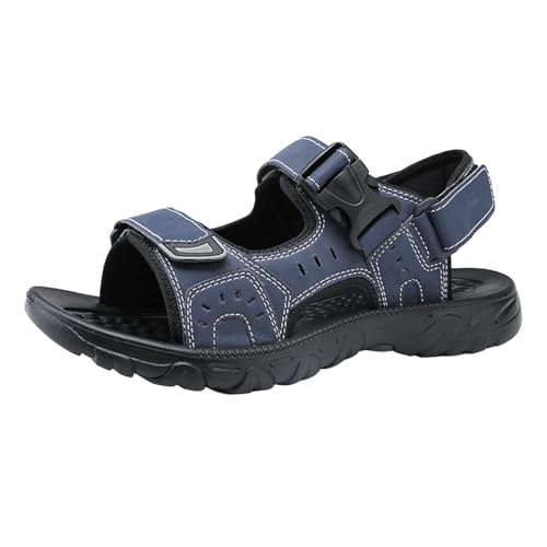 Damen Sabot mit Keilabsatz Trecking Sandalen Damen Herren Sandalen Outdoor Strandschuhe Große Größe Atmungsaktive Handgemachte Schuhe Casual Sport Sandal Slides Treckingsandalen mit (Blue,43) von Generisch