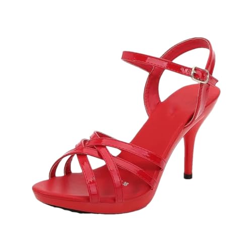 Damen-Sandalen, Absatz, Plateau, bunte Sandalen, dünne High Heels, Partyschuhe, Hochzeit, Brautschmuck, 1107, 40.5 EU von Generisch