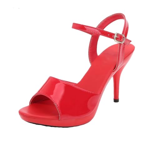 Damen-Sandalen, Absatz, Plateau, bunte Sandalen, dünne High Heels, Partyschuhe, Hochzeit, Brautschmuck, 1114, 37.5 EU von Generisch