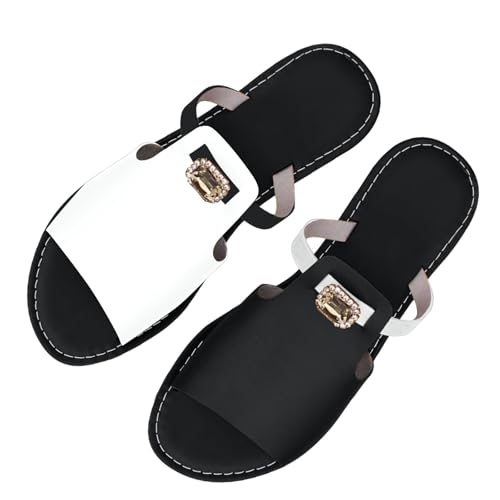 Damen-Sandalen, flache Pantoffeln, offener Zehenbereich, Fischmund, Kunstleder, flache Sandalen, Sommer, Strand, bequem, leicht, Wanderschuhe für drinnen und draußen, dunkelgrau, 40 EU von Generisch