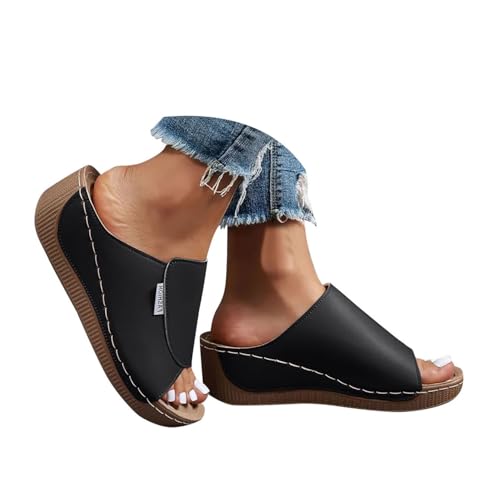 Damen Sandalen Ergonomische & rutschfeste Sandalen zur Damenpantoffel orthopädischer Fußbettung rutschfester Sohle Damen Orthopädischer Offener Zehenpartie (41) von Generisch