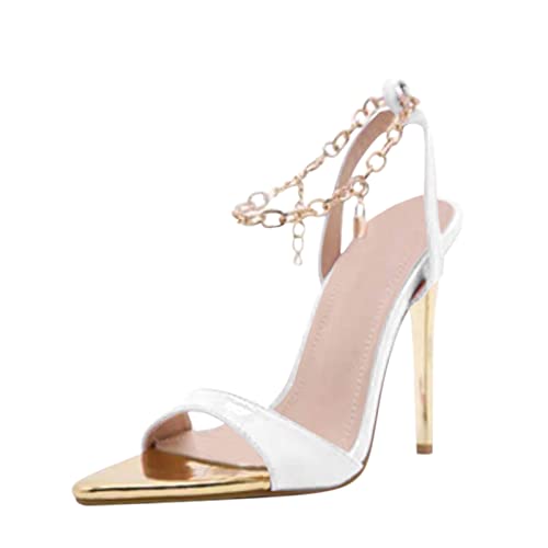 Damen Sandalen High Heels Pumps Blockabsatz Trachtenschuhe für Anlässe Spitzer Spitze Partei Abschlussball Pumpe Klassische Anzugschuhe von Generisch