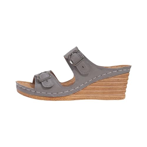 Damen Sandalen Mit Keilabsatz, Keilsandalen Damen Peep Toe High Heel Plattform Pantoletten Plateau Orthopädische Schuhe Weiches Fußbett Slides Pantoffelen Anti-Rutsch Peeptoe Sandalette Damen Sandalen Mit Keilabsatz, Keilsandalen Damen Peep Toe High Heel Plattform Pantoletten Plateau Orthopädische Schuhe Weiches Fußbett Slides Pantoffelen Anti-Rutsch Peeptoe Sandalette von Generisch