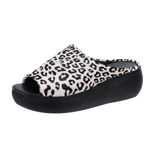 Damen-Sandalen Orthopädische Elegante Sandalen Open Toe Sandalen Unterstützung Bogen Sandals Obermaterial aus Leder Bequeme Platform Slippers Trekking Leichte Schuhe mit Keilabsatz Bequeme Meer Haus von Generisch