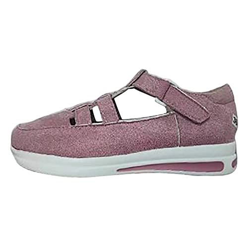 Damen Sandalen Sommer Fashion Atmungsaktive Freizeitschuhe mit Slope Ferse Bequeme Hohlsohle Strapazierfähig Vielseitige Einzelschuh für Alltag (Red, 42) von Generisch