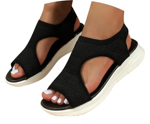 Damen Sandalen Sommer Mesh Orthopädische Schuhe Bequeme Slingback Muffin Weiche Sohle Sommerschuhe Sandalen Damen Sommer Bequem Elegante Plateau Sandalen Gesundheitsschuhe von Generisch