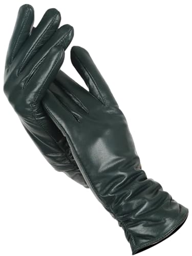 Damen Schaffell Handschuhe Winter Warm Plus Fleece Touchscreen Damen Lederhandschuhe, Dunkel EN8-Standard, 6.5 von Generisch