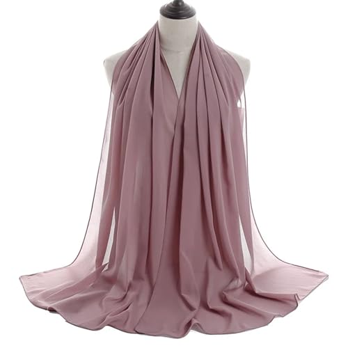 Damen-Schal, Chiffon, Hijab, weich, lang, Wickel-Stirnband für Frühling und Sommer von Generisch