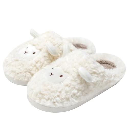 Damen Schlappen Vorne Geschlossen - Hausschlappen Damen Plüsch Hallenschuhe Mit Filz Outdoor-Schuhe Herbst Hüttenschuhe Fuzzy Baumwollpantoffeln Winter Slippers Draussen Pantoffeln von Generisch