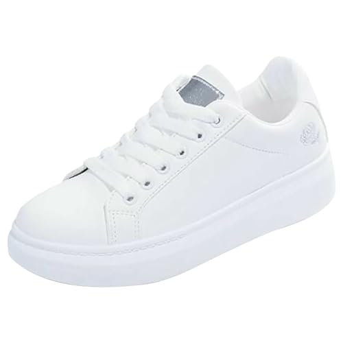 Damen-Schlupfschuhe, klassisch, weiß, schlicht, leicht, anmutig, Wanderschuhe, Kunstleder, vielseitig, bequem, Frühling, Herbst, silber, 38.5 EU Schmal von Generisch