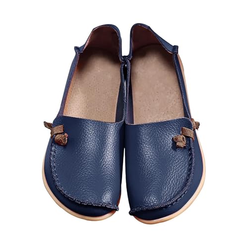 Damen-Schuhe Aus Echtem Rindsleder Leder Mutterschuhe Leicht Bequem Damenschuhe rutschfest Elastische Mädchen-Low-Top-Freizeitschuhe Ausgefallene Schuhe Damen Sneaker Fashion Einzelneschuhe von Generisch