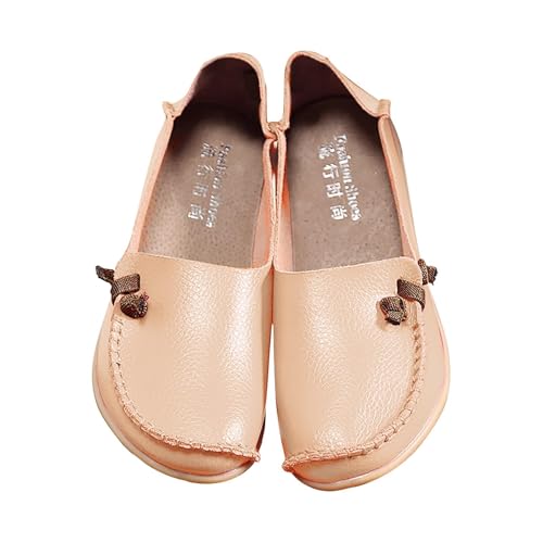 Damen-Schuhe Aus Echtem Rindsleder Leder Mutterschuhe Leicht Bequem Damenschuhe rutschfest Elastische Mädchen-Low-Top-Freizeitschuhe Ausgefallene Schuhe Damen Sneaker Fashion Einzelneschuhe von Generisch