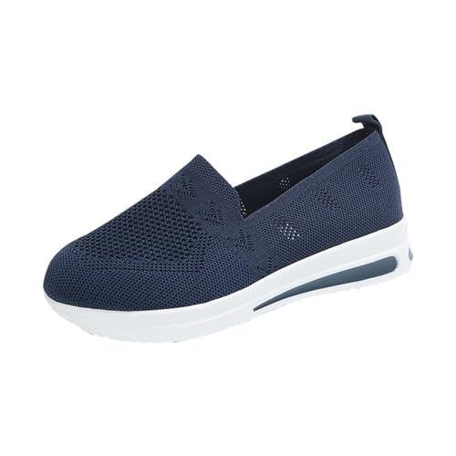 Damen Schuhe Leicht Fitnessschuhe Frauen Dicke Sohle Freizeitschuhe Hoch Trainingsschuhe Breite Schuhe Trekkingschuhe für Schule Walking Fitness Gym Sport Ohne Schnürsenkel Jogging Sportschuhe von Generisch