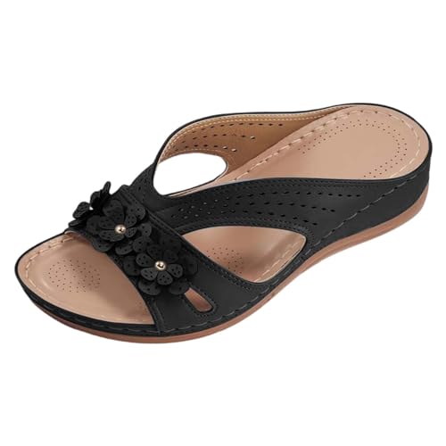 Damen Schuhe Sandalen Keilabsatz Freizeit Beach Pantoffeln Orthopädische Strand Arch Support Zehentrenner Open Toe Sport Strand Latschen Pantoletten Orthopädische Hausschuhe Peeptoe Sandalette von Generisch