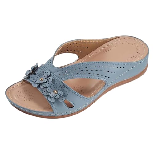 Damen Schuhe Sandalen Keilabsatz Freizeit Beach Pantoffeln Orthopädische Strand Arch Support Zehentrenner Open Toe Sport Strand Latschen Pantoletten Orthopädische Hausschuhe Peeptoe Sandalette von Generisch