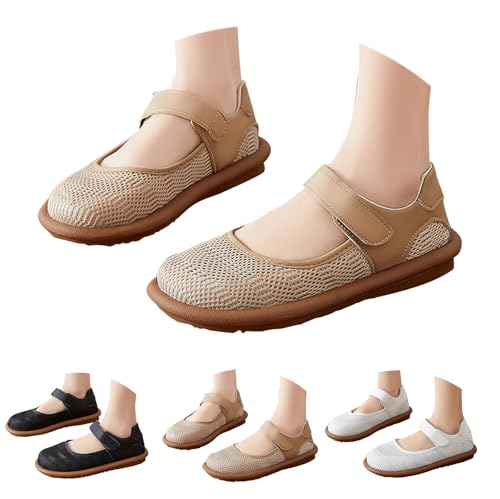 Damen Schuhe Sneakers Schnallenriemen Freizeitschuhe Weichen Bequem Einzelneschuhe Atmungsaktive Sommerschuhe Breite Füße Schlupfschuhe Sommer Ausflug Trekkingschuhe Stilvoll und Schön Damenschuhe von Generisch