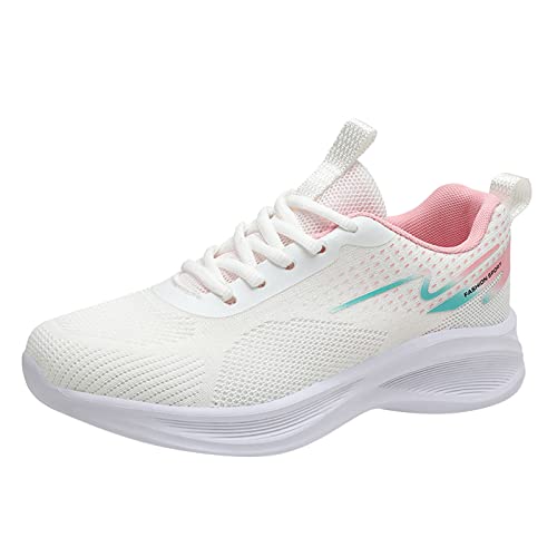 Damen Schuhe Sommer Bequem Sneaker Laufschuhe Leicht Schuhe Sneaker Leicht Frauen schnürsenkel Weite H Lässige Komfort Plantarfasziitis Damen Plateau Sneakers von Generisch