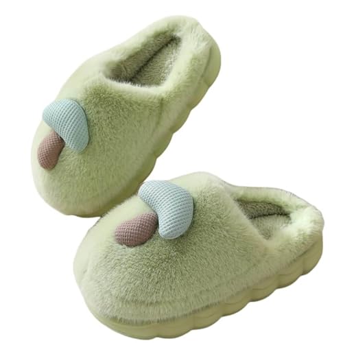 Damen Schuhe Wasserdicht Winter Slippers For Women&Men Memory Foam Retro Soft Plush Warm Slip On Christmas Slippers Cute Checkered Cozy Indoor Outdoor Slippers Damen Schuhe Sommer Sandalen (Green, 37) von Generisch