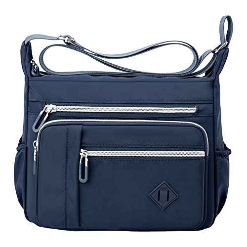 Damen Schulter Handtasche Geräumig Mehrere Damen Crossbody Geldbörse Tragetasche Top Satchel Taschen Der Pate (Dark Blue, One Size) von Generisch