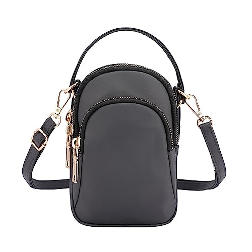 Damen Schulter Messenger Bag Leichte Tasche Handy Headset Tasche Schulter Tote Bag, grau, Einheitsgröße von Generisch