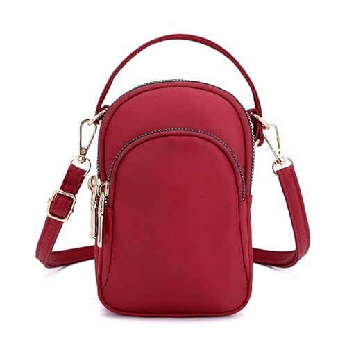 Damen Schulter Messenger Bag Leichte Tasche Handy Headset Tasche Schultertaschen für Männer, rot, Einheitsgröße von Generisch