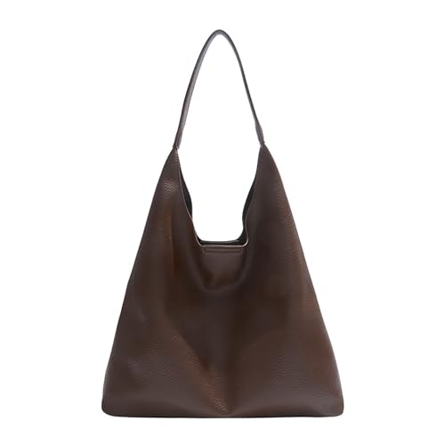 Damen-Schultertasche, stilvolle Tragetasche, lässige Unterarmtasche mit vielseitigem 2-in-1-Design mit kleiner Tasche, geeignet für den täglichen Pendler, coffee, 34*12*31cm von Generisch