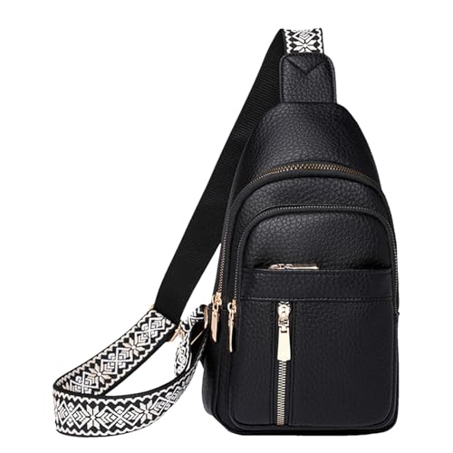 Damen-Schultertasche, tragbare Reisetasche mit mehreren Taschen, lässige Bauchtasche, Wandergürtel, Schultertaschen, Körpertasche, Damen-Brusttasche für Reisen, Schwarz , Refer to description von Generisch