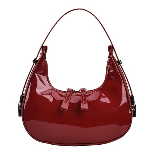 Damen Schultertaschen Mode Clutch Geldbörse Mond Handtaschen Handtaschen Obergriff Unterarmtasche Mode Clutch Geldbörsen Nylon Schultertasche, rot, Einheitsgröße von Generisch