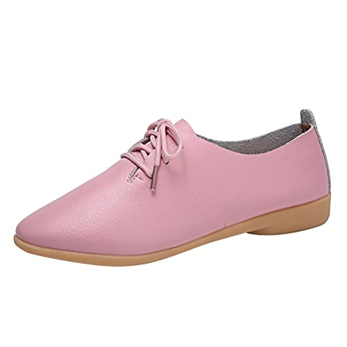 Damen Slip-On Loafers, Winterschuhe Damen Leder Weiche Sohle Flache Schuhe Leichte Bequeme Freizeitschuhe Mode Lederschuhe Walkingschuhe Atmungsaktive Gummi Lackschuhe Alltag Arbeitsschuhe 1 von Generisch