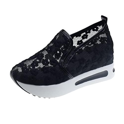 Damen Slip On Sneakers Mesh Spitze Glitzer Keilabsatz Schuhe Atmungsaktive Ausgeschnittene Stoffschuhe Freizeit Turnschuhe Plattform Laufschuhe Brautschuhe Sommer Walkingschuhe Schwarz Blau Rosa Grün Damen Slip On Sneakers Mesh Spitze Glitzer Keilabsatz Schuhe Atmungsaktive Ausgeschnittene Stoffschuhe Freizeit Turnschuhe Plattform Laufschuhe Brautschuhe Sommer Walkingschuhe Schwarz Blau Rosa Grün von Generisch