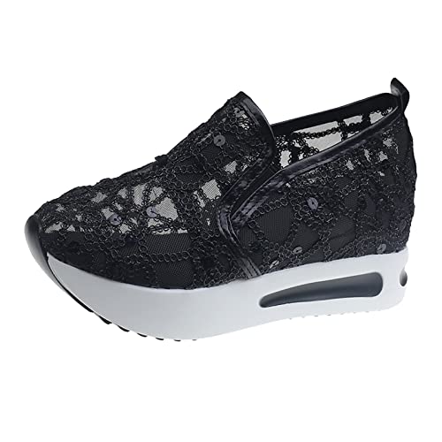Damen Slip On Sneakers Mesh Spitze Glitzer Keilabsatz Schuhe Atmungsaktive Ausgeschnittene Stoffschuhe Freizeit Turnschuhe Plattform Laufschuhe Brautschuhe Sommer Walkingschuhe Schwarz Blau Rosa Grün Damen Slip On Sneakers Mesh Spitze Glitzer Keilabsatz Schuhe Atmungsaktive Ausgeschnittene Stoffschuhe Freizeit Turnschuhe Plattform Laufschuhe Brautschuhe Sommer Walkingschuhe Schwarz Blau Rosa Grün von Generisch