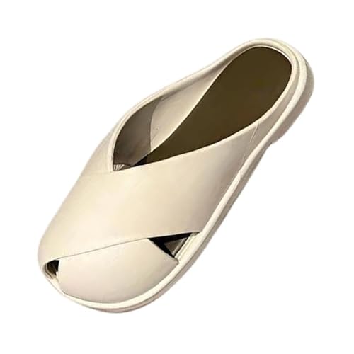 Damen-Slipper Größe 37 Mund Netz rot Baotou Halb-Hausschuhe weibliche äußere Abnutzung weiche Unterseite bequem faule Person ziehen weiche Unterseite Sandalen Sliders Schuhe Damen Größe 40, weiß, 39 von Generisch