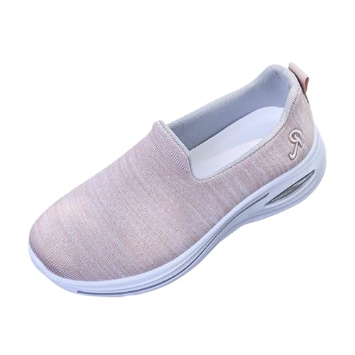 Damen Sneaker Mesh Atmungsaktiv Sportschuhe Flach Dicker Sohle Turnschuhe Leichtgewichts Slip On Running Schuhe Dämpfung Bequeme Laufschuhe Trendy Outdoor Freizeitschuhe Orthopädische Walkingschuhe von Generisch
