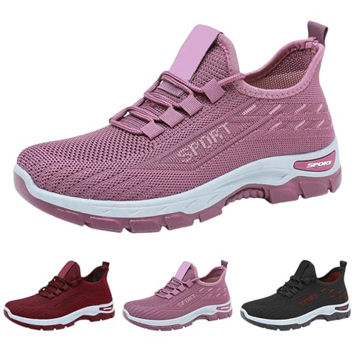 Damen Sneaker Mesh Weite H Turnschuhe Damen Weiss Plateau Fitnessschuhe Breite Füße Walkingschuhe Mit Dämpfung Hallenschuhe rutschfest Laufschuhe Leicht Sportschuhe Bequeme Sneakers Elegant Weite von Generisch