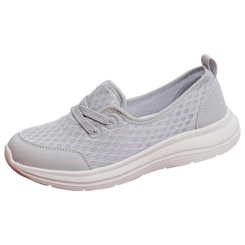 Damen Sneaker Orthopädische Flach Laufschuhe Bequeme Sportschuhe mit Arch Support Strick Atmungsaktiv Barfußschuhe rutschfest Schnürschuhe Outdoor Gesundheitsschuhe Leicht Turnschuhe von Generisch