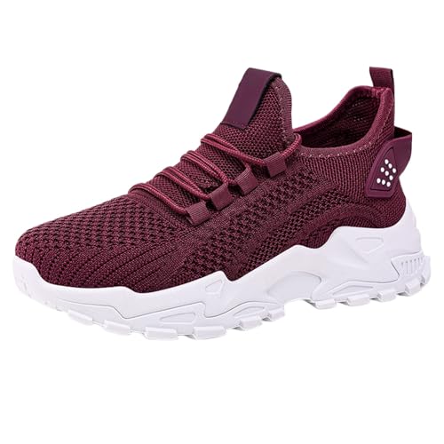 Damen Sneaker Straßenlaufschuhe Atmungsaktiv Walkingschuhe Outdoor Freizeit Sportschuhe rutschfest Turnschuhe Running Shoes,Damen Sneaker Leder,Leicht und atmungsaktiv von Generisch