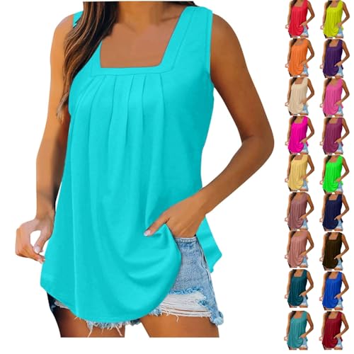 Damen Sommer 2025 locker Lässiges Atmungsaktive Elegante Tank Modisch Licht Hemdbluse Tunika Oberteile Große Größen Kleidung Elegant Blusenshirt Freizeithemd von Generisch