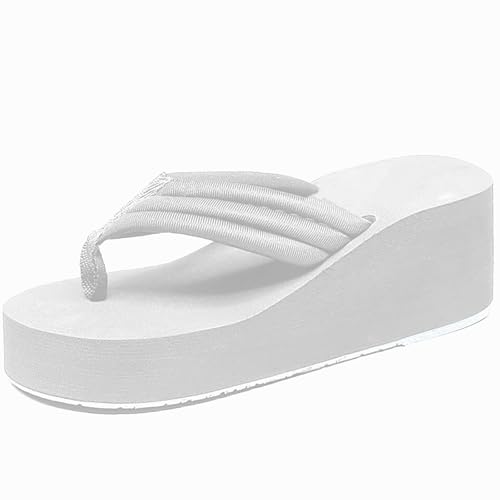 Damen Sommer Flip Flops, Pantoletten Zehentrenner Damen Plattform High Heels Sandalen Wedges Plateau Sommerschuhe Anti-Rutsch Schlappen Orthopädische Slippers Leichte Peep Toe Keilsandalen 1 von Generisch