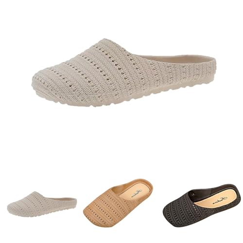 Damen Sommer Gewebte Sandalen - Retro Römischer Stil Dicke Sohle Geschlossene Zehen Hausschuhe für Innen und Außen Atmungsaktiv Schnell Trocken Urlaub Strand Slides Casual Anti Slip Fashion House von Generisch